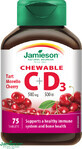 Jamieson Vitamina C+D3 500mg comprimidos para chupar sabor cereza 75 comprimidos