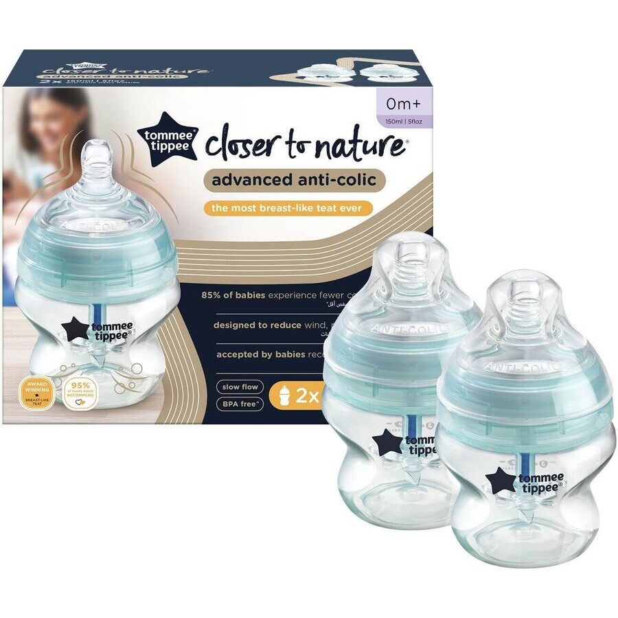 Tommee Tippee Biberón C2N ANTI-COLIC 0m + 150 ml 2 pcs