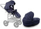 Petite&amp;Mars Go/Terrain Navy Melange Set de bandeja + asiento para silla de paseo