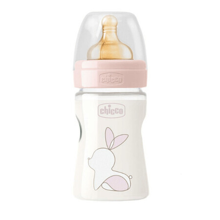 Biberón PP Original Touch 150 ml, tetina de goma, flujo lento, niñas, +0 meses, Chicco