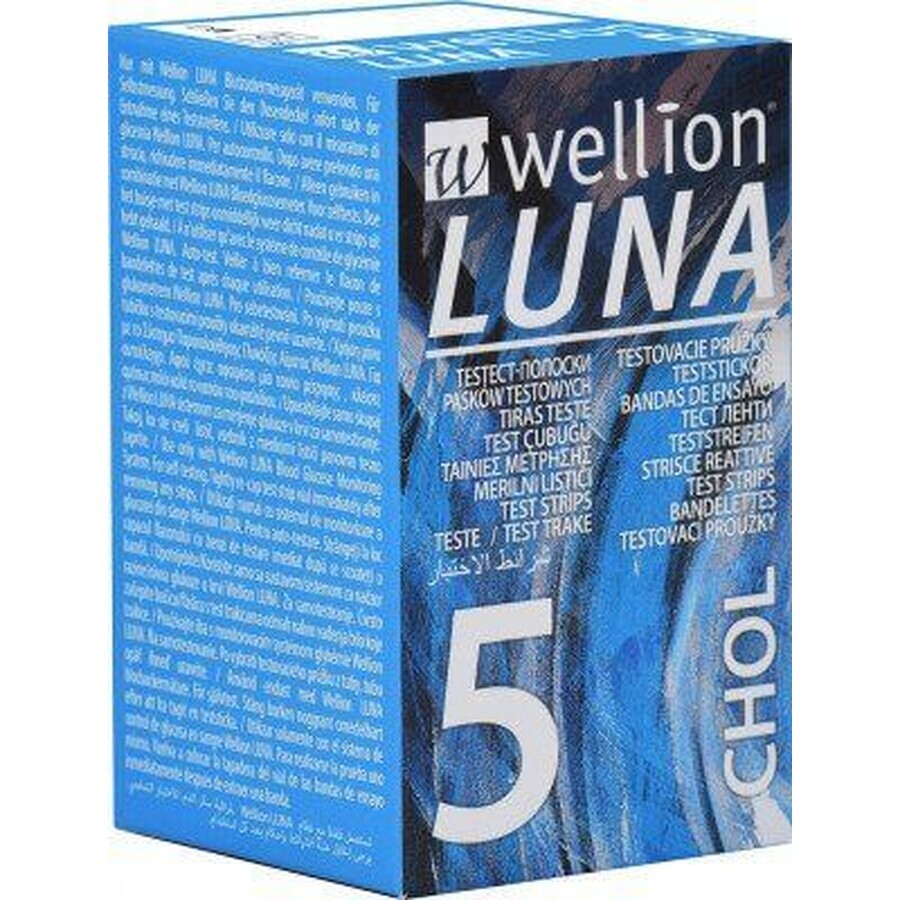 Wellion Luna tiras de prueba de colesterol 5 uds.