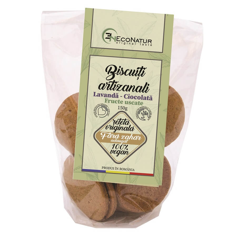 Biscotti artigianali alla lavanda e cioccolato, 150 g, Econatur