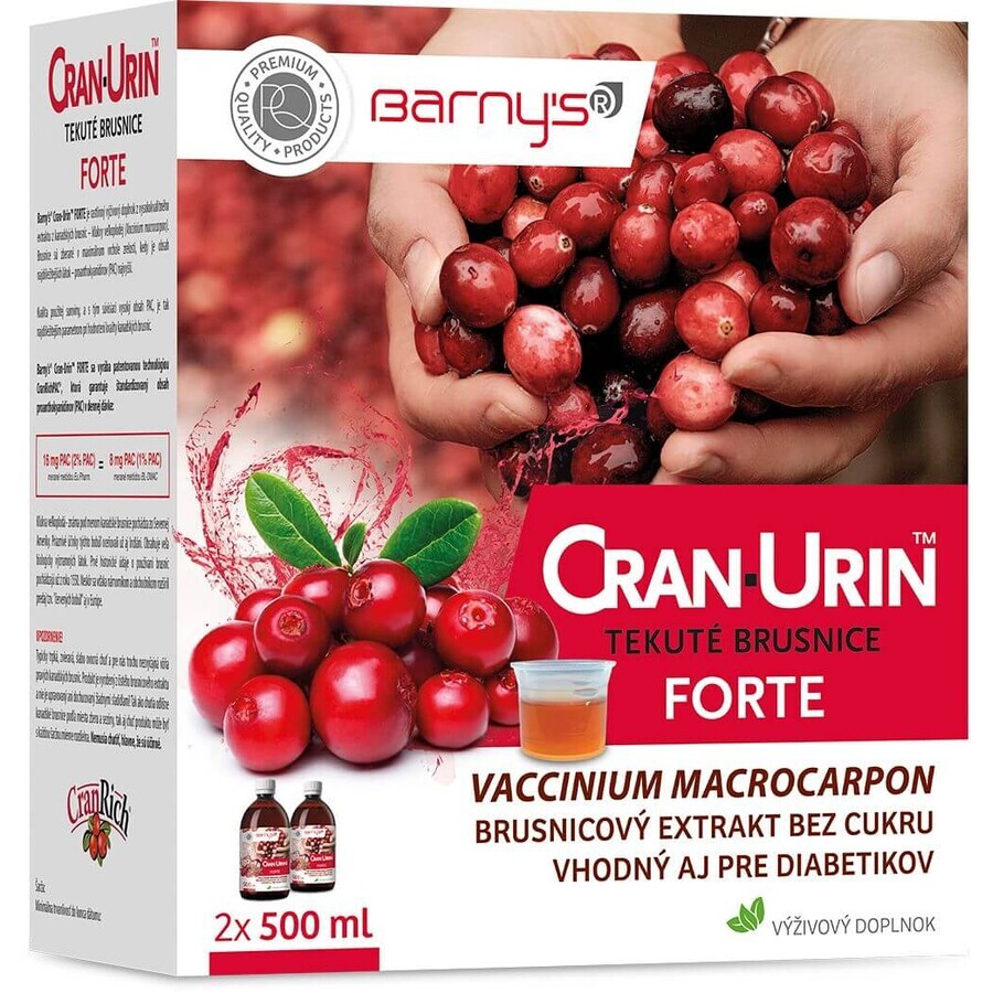 Barny's CRAN-URIN FORTE Vloeibare Veenbessen 2 x 500 ml