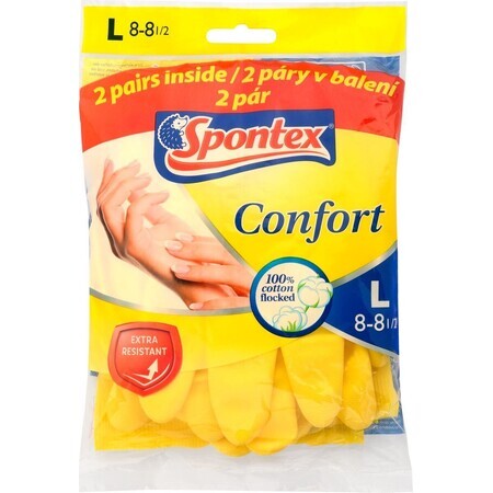 Guantes Spontex Comfort talla. L, 2 x 2 piezas