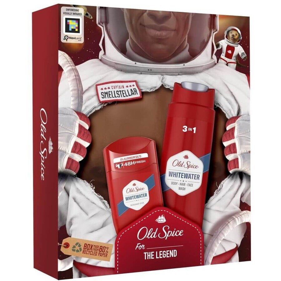 Old Spice Astronaut - set de regalo para hombre con desodorante sólido y gel de ducha Whitewater con fragancia fresca