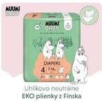 Muumi Baby 4 Maxi 7-14 kg, paquete mensual de pañales ecológicos, 138 unidades