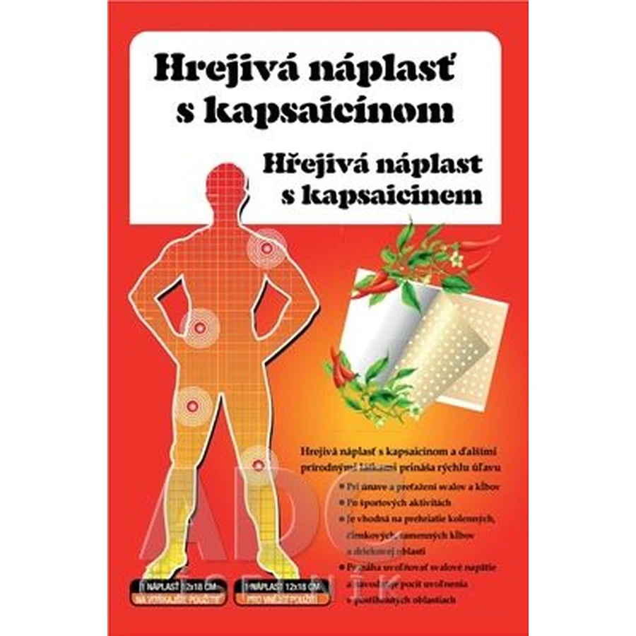 Hierbas curativas Parche térmico curativo con capsaicina 12 x 18 cm masaje
