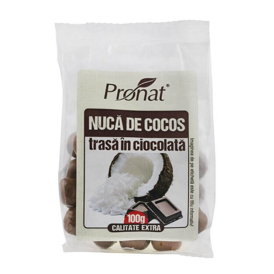 Bolas de coco envueltas en chocolate con leche, 100 gr, Pronat