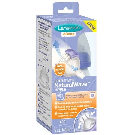 Lansinoh NaturalWave biberón con tetina 160 ml