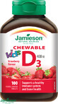 Jamieson Vitamina D3 Kids 400IU Comprimidos para chupar con sabor a fresa para ni&#241;os 100 comprimidos