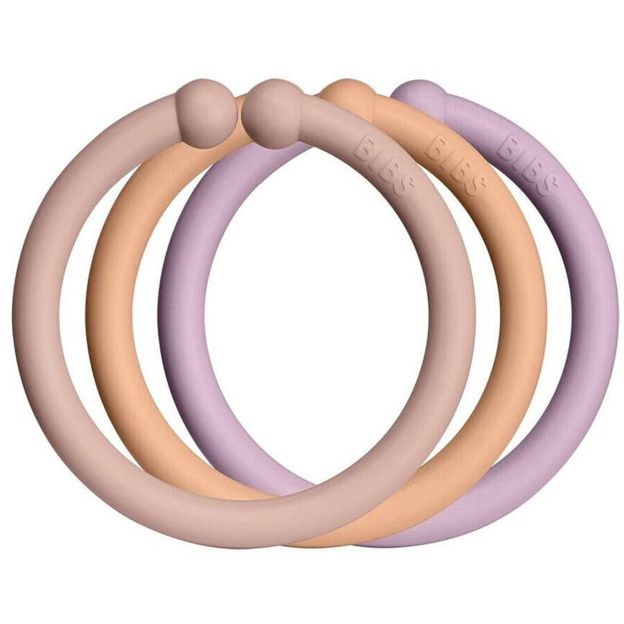 BIBS Loops rings, Blush/ Peach/ Dusky Lilac 12 pcs