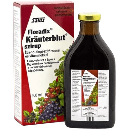 Salus Floradix Kräuterblut jarabe con hierro y vitaminas 500 ml