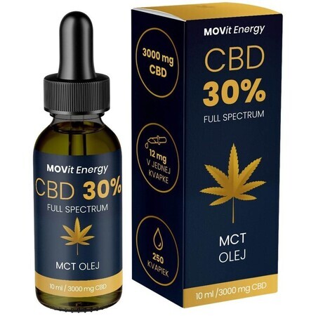 MOVit Energy CBD 30% Aceite de CBD de espectro completo MCT 10 ml