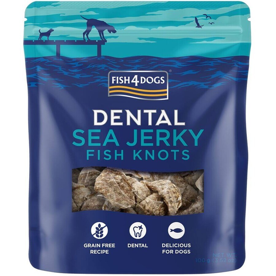 Fish4Dogs Golosinas dentales para perros pescado de mar - nudos 100 g