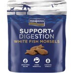 Fish4Dogs Golosinas para perros de apoyo digestivo con trocitos de pescado blanco 225 g