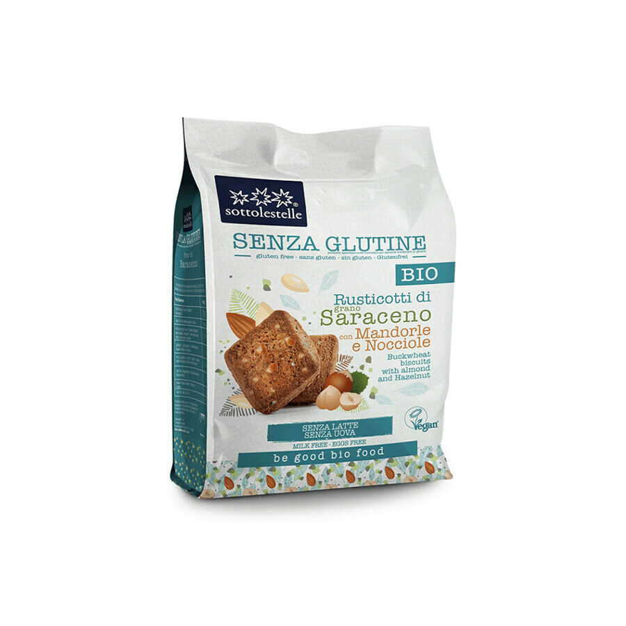 Galletas veganas sin gluten con almendras y cacahuetes Eco, 250 gr, ST03126, Sottolestelle