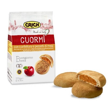 Galletas ecológicas con mermelada y trozos de manzana Courmi, 270 g, Crich