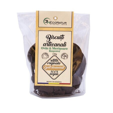 Biscotti artigianali con avena e mirtilli rossi, 150 gr, Econatur