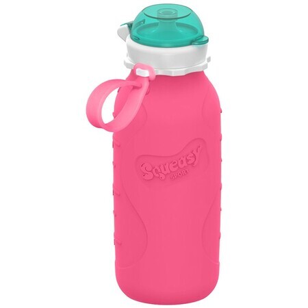 Squeasy Gear Botella de silicona rosa 480 ml