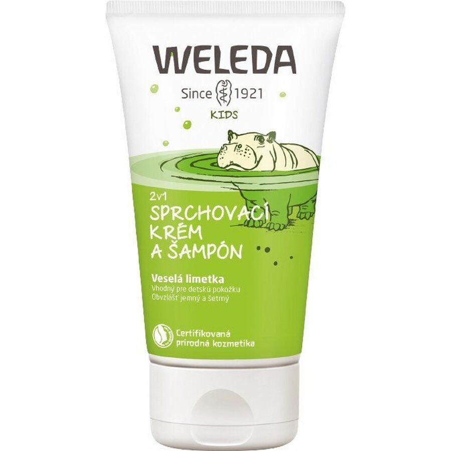 Weleda 2 în 1 cremă de duș și șampon Merry Lime 150 ml