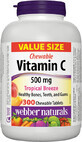 Webber Naturals Vitamina C Fruta Tropical 500 mg 300 comprimidos