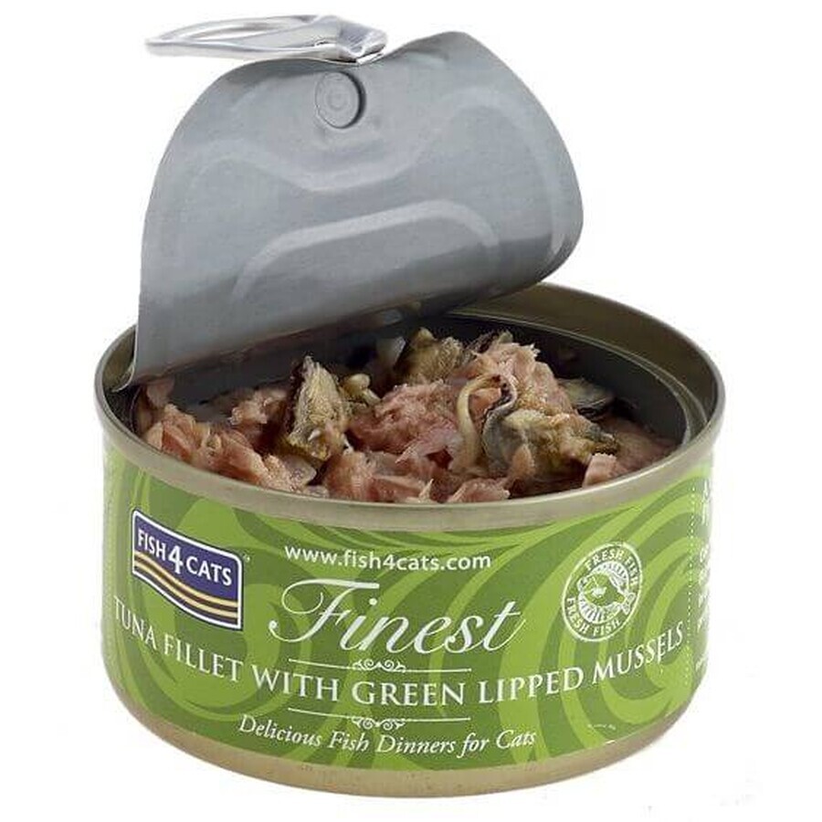 Fish4Cats Cibo in scatola per gatti Finest Tuna con cozze 70 g