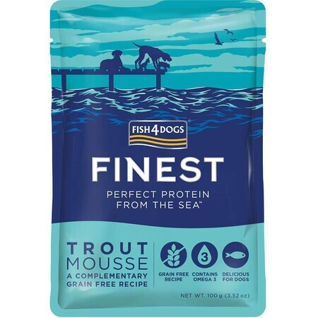 Fish4Dogs Deliciosa bolsa para perros 99% trucha 100 g