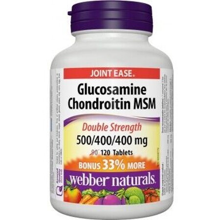 Webber Naturals Glucosamina+Condroitina+MSM 1300 mg FORTE 90 +30tbl 120 comprimidos