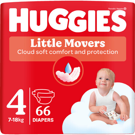 Huggies® Little Movers Nappy 4 (7-18 kg) 66 pcs