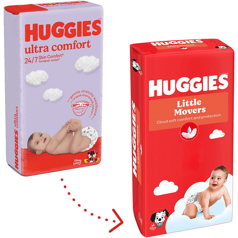 Huggies® Little Movers Nappy 4 (7-18 kg) 66 pcs