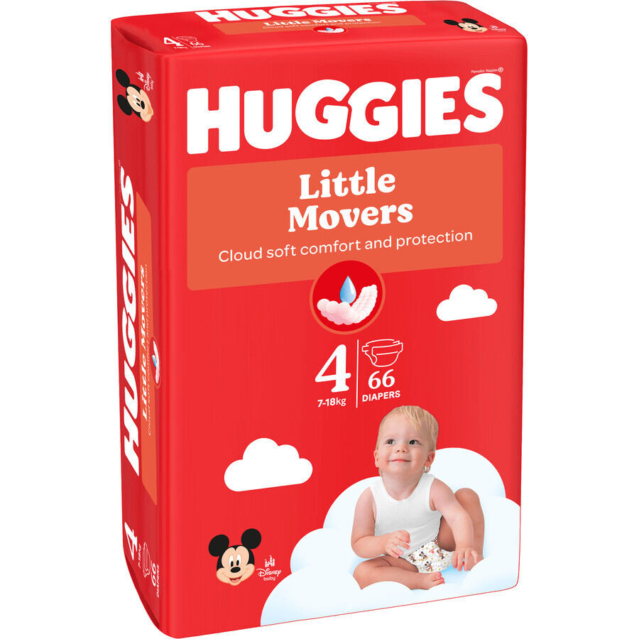 Huggies® Little Movers Nappy 4 (7-18 kg) 66 pcs