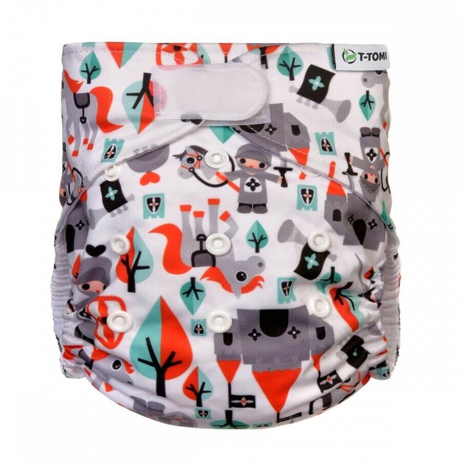 T-Tomi Pants Windeln AIO - Wickelset mit Klettverschluss, Knights, 3-15 kg