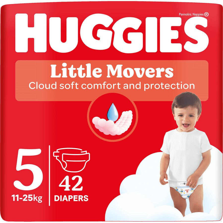 Huggies® Little Movers Pañales desechables 5 (11-25 kg) 42 uds.