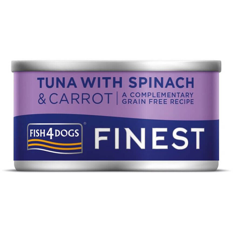 Fish4Dogs Finest comida en lata para perros Finest atún con zanahorias y espinacas 85 g