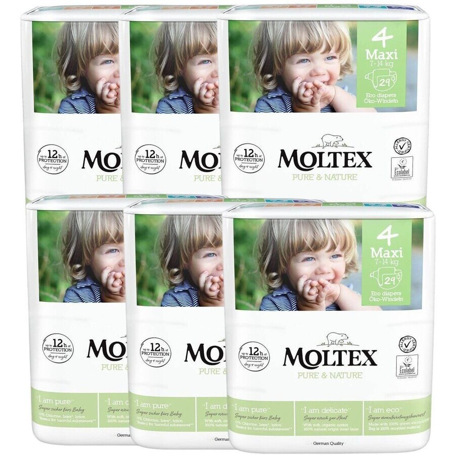 Moltex Maxi Pañales 7-14 kg paquete económico 6 x 29 unidades