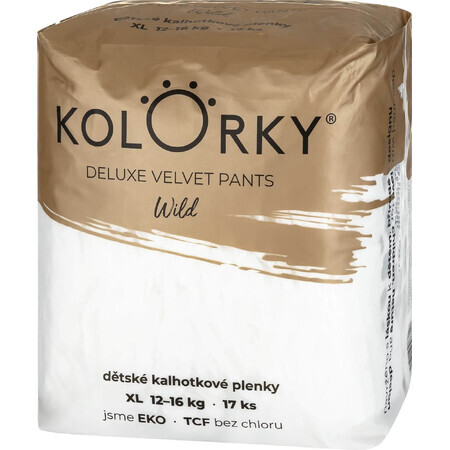 Pantalones de terciopelo Kolorky Deluxe Wild XL Eco Desechables, 12-16kg - 17 unidades