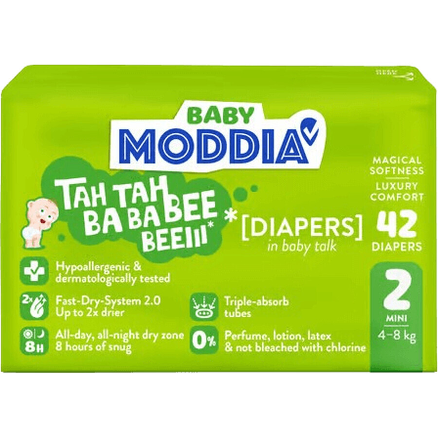 Moddia Baby Pañales Desechables 2 Mini (4-8 kg), 42 uds.