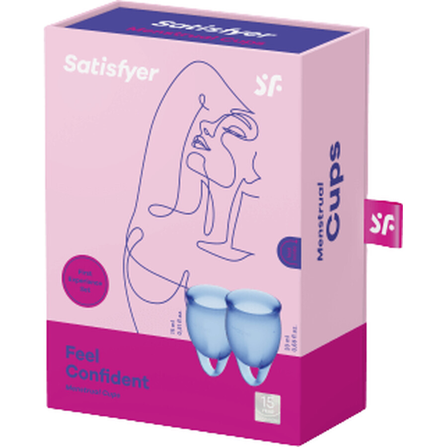 Cupa menstruală Satisfyer Simte-te încrezător albastru 2 buc