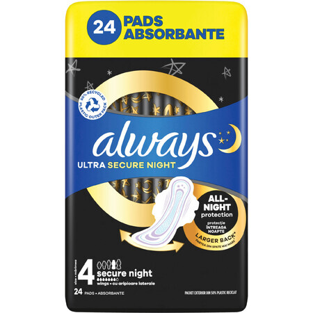 Servilletas higiénicas Always Ultra Safe con alas, 24 uds.