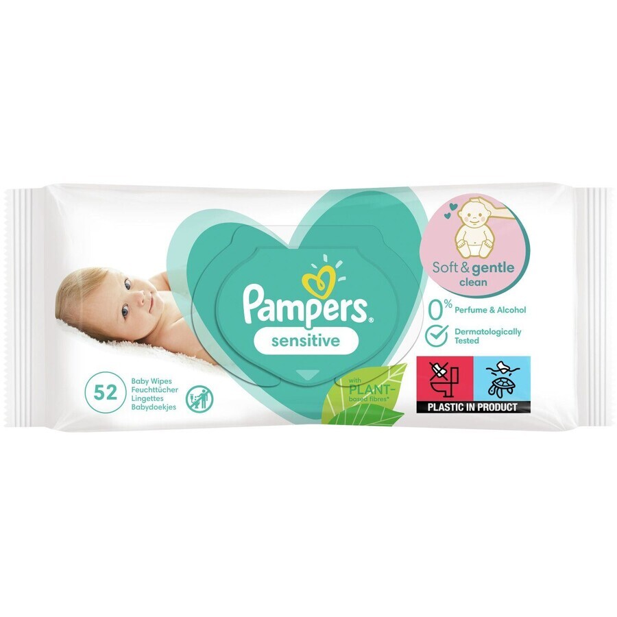 Pampers Wipes Toallitas Húmedas Sensibles CAJA, 12 x 52 uds.