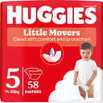 Huggies® Little Movers Pañal 5 (11 - 25 kg) 58 piezas