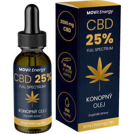 MOVit Energy CBD 25% aceite de cáñamo de espectro completo 10 ml