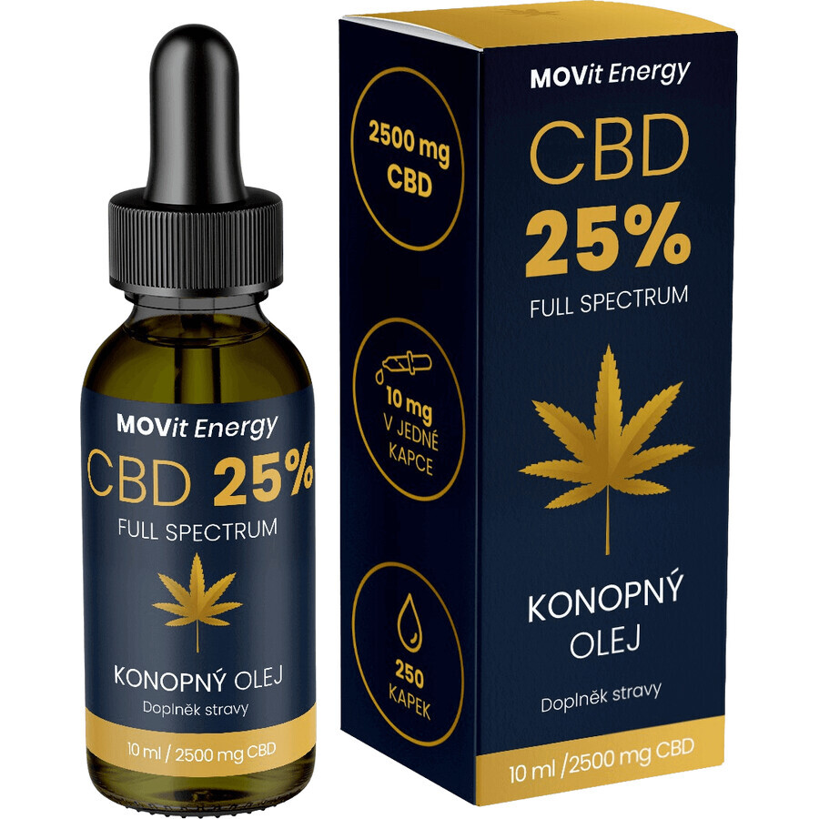 MOVit Energy CBD 25% aceite de cáñamo de espectro completo 10 ml