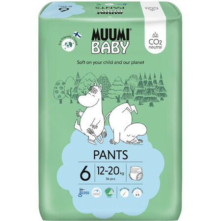 Muumi Baby Pañales Desechables 6 Junior 12-20 kg, 36 pcs