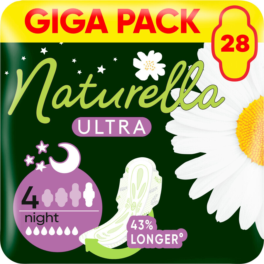 Naturella Ultra Night talla 4 compresas con alas 28 uds.