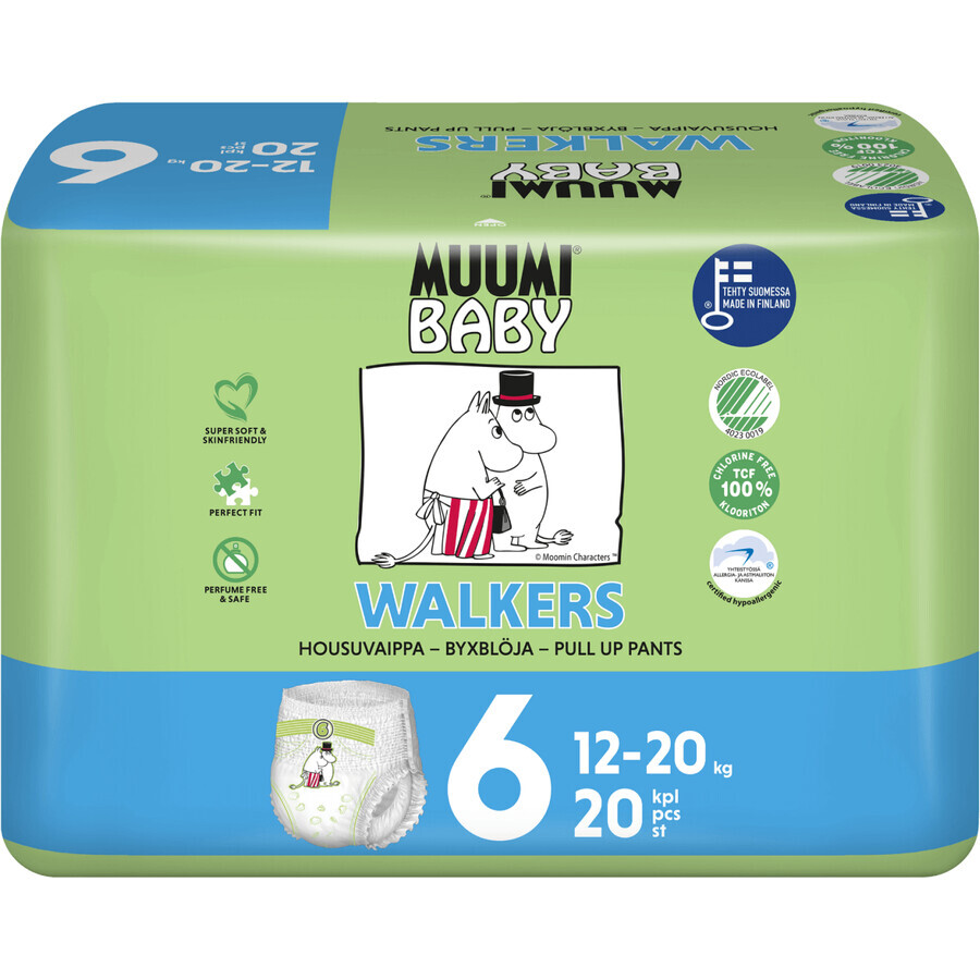 Muumi Baby Pañales desechables 6 Junior 12-20kg, 20 pcs