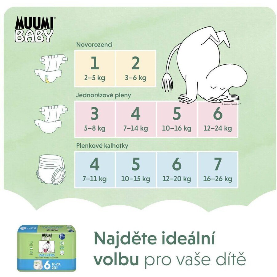 Muumi Baby Pañales desechables 6 Junior 12-20kg, 20 pcs