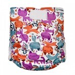 T-Tomi Diapers AIO - Set cambiador con velcro, gatos, 3-15 kg