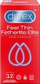 Preservativos Durex Feel Thin Fetherlite Elite Extra Lubricados Feel Thin 12 unidades