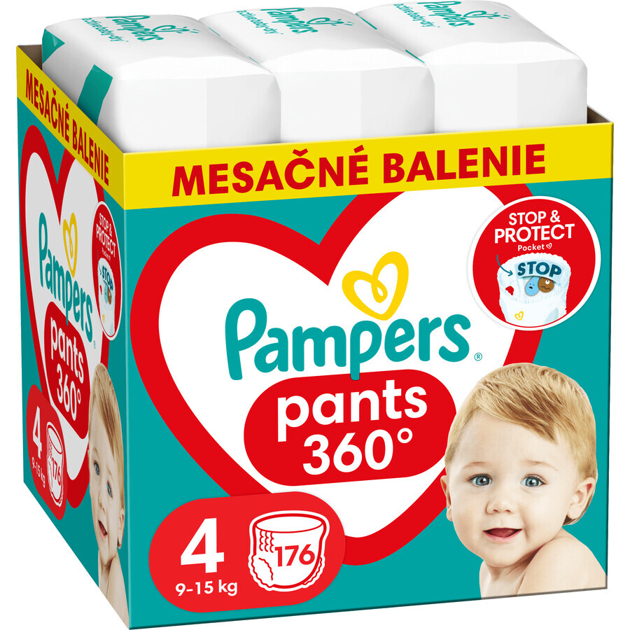 Pañales Pampers S4 (9 - 15 kg), 176 pzs